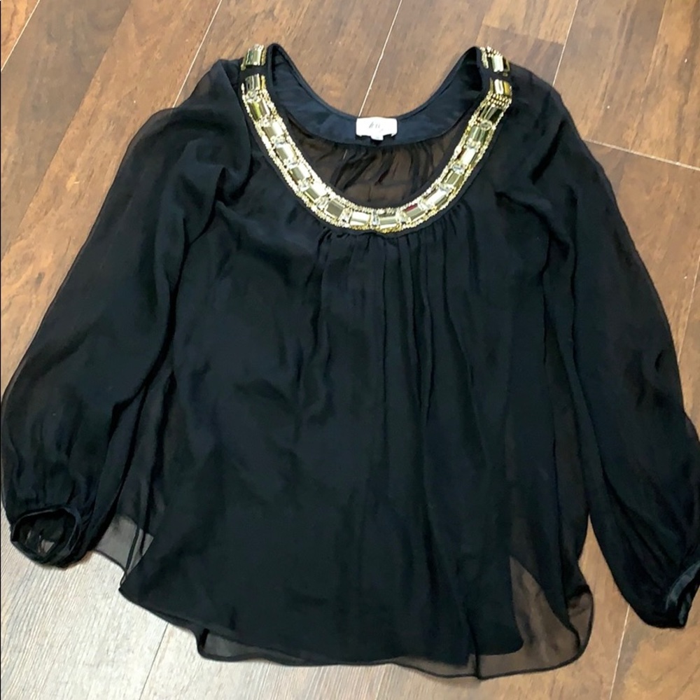 Milly black sheer top size 0